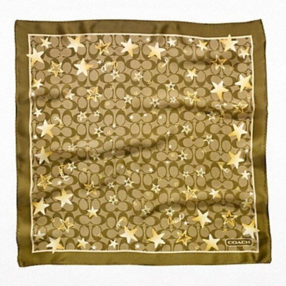 COACH SCARF HERITAGE STAR SILK 27" NWT RETIRED and HTF - Picture 1 of 3